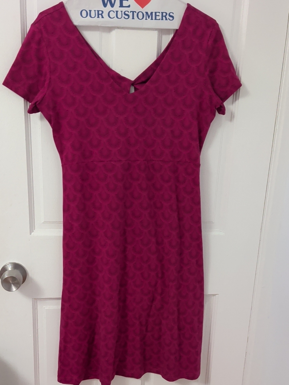 Kuhl Magenta Textured V‑Neck Midi Dress